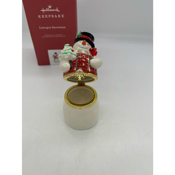 Hallmark Keepsake Limoges Snowman Ornament & Trinket Box - Picture 4 of 8